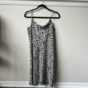 Banana Republic cowl neck zebra dress